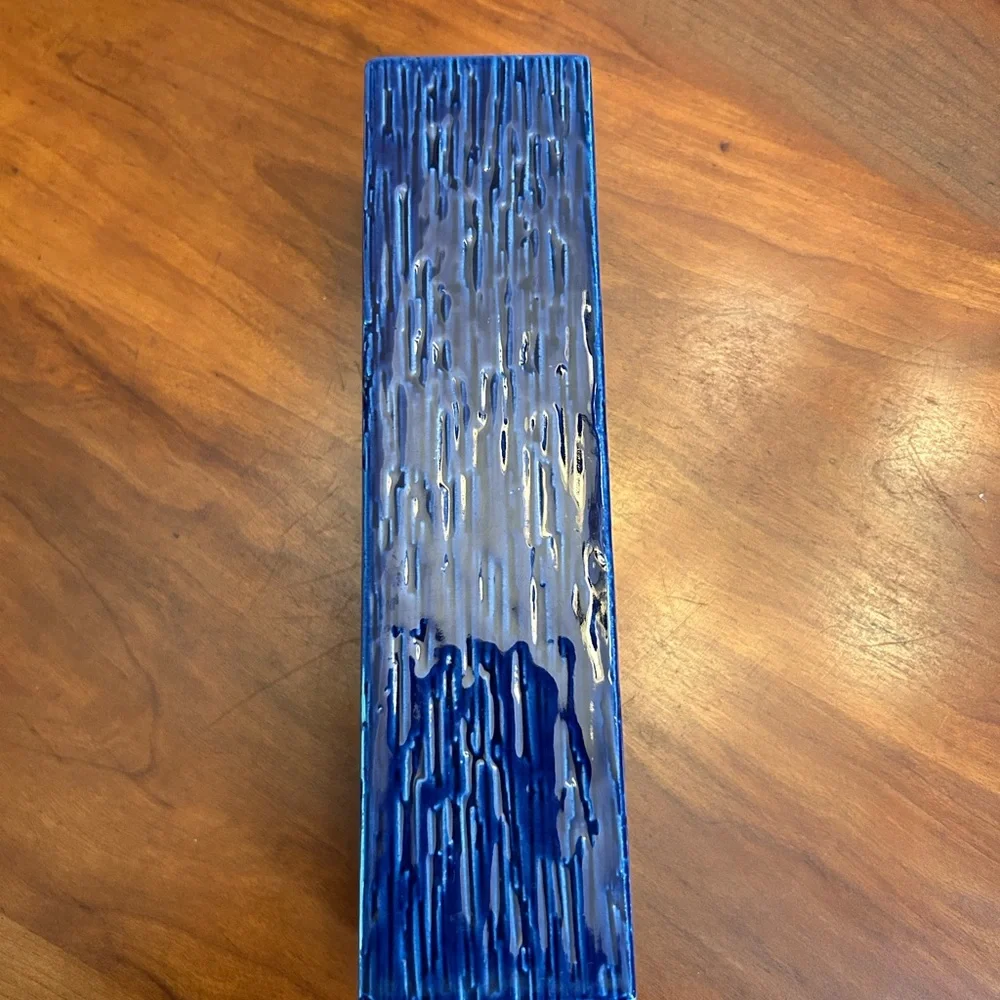 MCM Rossler Porzellan Switzerland Brutalist Cobalt Blue Textured Vase 1960’s